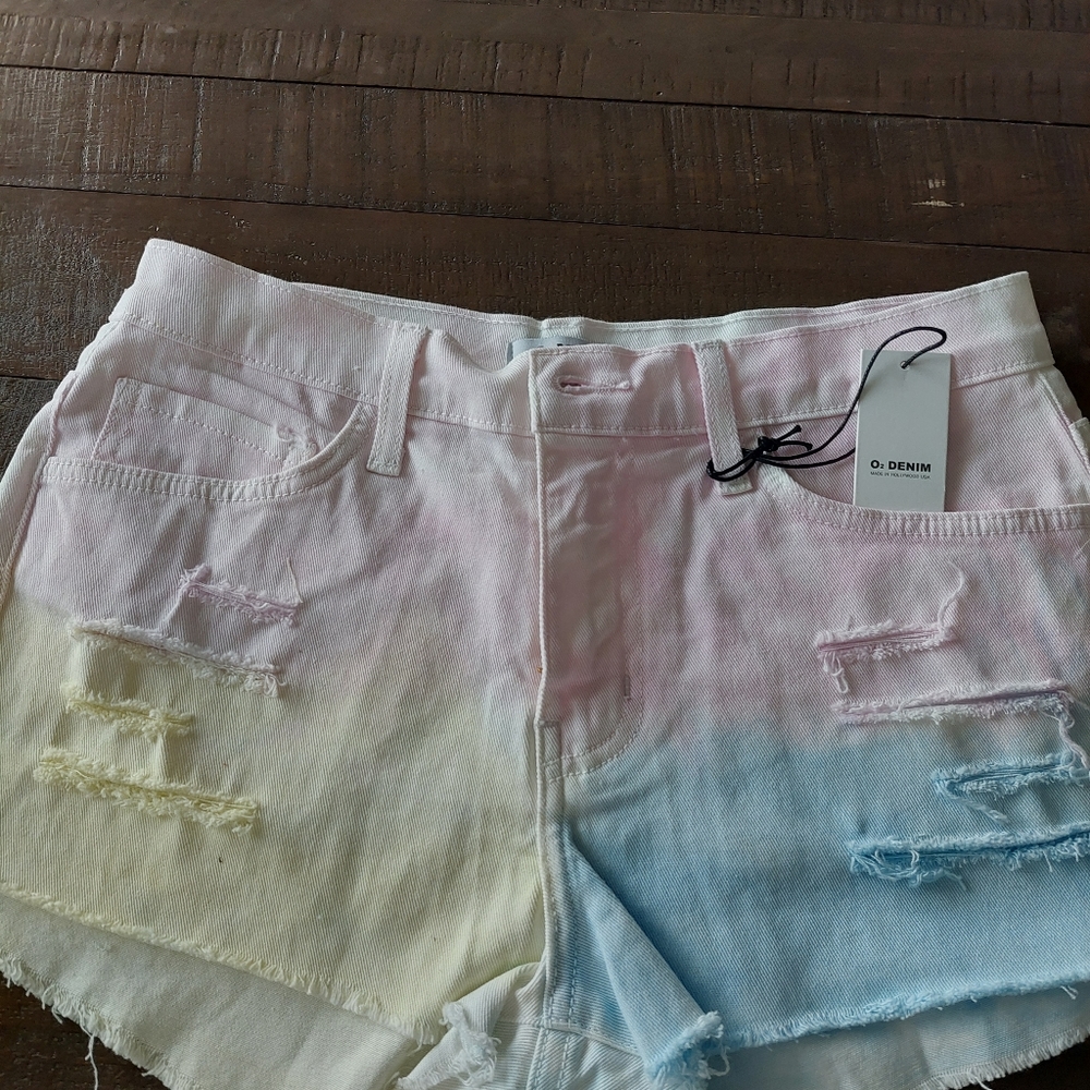 O2 DENIM Jeans Shorts multi color deep dyed